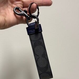 Coach Black and Navy Keychain Bag Charm